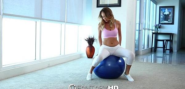  FantasyHD - Hot Teen Alexis Adams does yoga in see through yoga pants